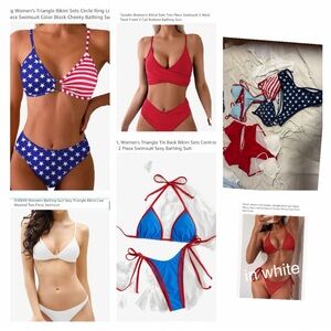 Bundle size Small Red, White, and blue Triangle Bikini Set